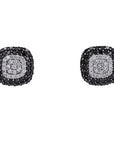 14K EFFY WG 2.33 CTW Black Diamond Cluster Studs