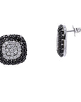 14K EFFY WG 2.33 CTW Black Diamond Cluster Studs