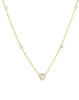 14K YG 1.01 CT Trillion Cut Solitaire Necklace