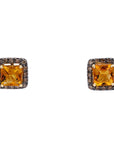 14K EFFY YG 2.60 CTW Citrine Halo Studs