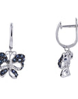 14K EFFY WG 1.23 CTW Sapphire Butterfly Earrings