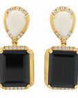 14K EFFY YG 7 CTW Black Onyx & White Agate Earrings