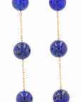 14K EFFY YG 11.50 CTW Lapis Beaded Earrings