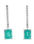 PT900 2.81 CTW Colombian F1 Emerald Dangle Earrings