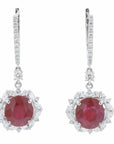 PT950 4.40 CT Burma Ruby Earrings