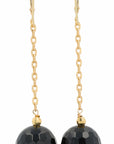 14K EFFY YG 12MM Onyx Drop Earrings