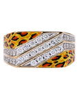 14K EFFY YG Diamond & Animal Print Gents Ring