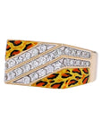 14K EFFY YG Diamond & Animal Print Gents Ring