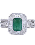 14K EFFY WG Emerald Cut Emerald Ring