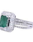 14K EFFY WG Emerald Cut Emerald Ring