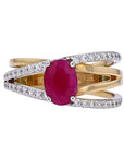 14K EFFY TT 1.42 CT Ruby Ring