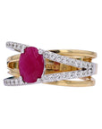 14K EFFY TT 1.42 CT Ruby Ring