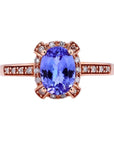 14K EFFY RG Oval Tanzanite Halo Ring