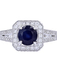 14K EFFY WG 1.28 CT Sapphire Center Ring