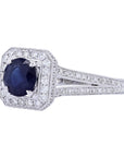 14K EFFY WG 1.28 CT Sapphire Center Ring