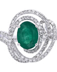 14K WG EFFY Emerald Center Ring