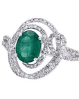 14K WG EFFY Emerald Center Ring