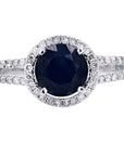 14K WG EFFY 1 1/2 CTR Sapphire Ring