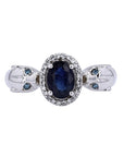 14K EFFY WG 1 CT Sapphire Panther Head Ring