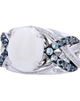 14K EFFY WG Opal & Blue Topaz Ring