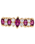 14K YG EFFY Rhodolite and Diamond Ring