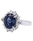 PT900 Sapphire Center Ring