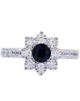 14K EFFY WG .57 CT Sapphire Flower Ring