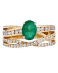 14K EFFY YG 1.14 CT Emerald Ring