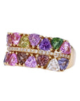 14K EFFY YG 5.90 CTW Multi Sapphire Ring