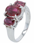 PT900 3.08 CT Thailand Ruby Three Stone Ring