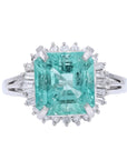 PT900 3.49 CT Colombia Emerald Halo Ring