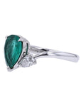 PT900 1.43 CT Pear Cut Emerald Ring