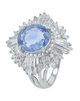 PT900 4.04 CT Sri Lanka No Heat Sapphire Ring