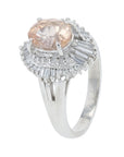 PT900 2.05 CT Peach Sapphire Center Ring