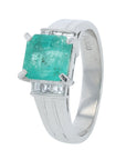 PT900 1.84 CT F2 Colombian Emerald Ring