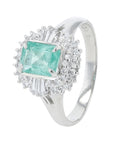 PT900 1.04 CT Colombian Emerald Ring