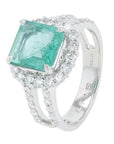 PT900 2.17 CT Zambian Emerald Ring