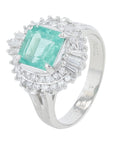 PT900 1.31 CT Colombian Emerald Ring