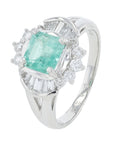 PT900 1.14 CT Colombian Emerald Ring