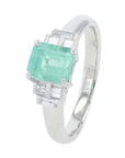 PT900 1.12 CT Colombian Emerald Ring