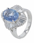 PT900 3.48 CT No Heat Ceylon Sapphire Ballerina Ring