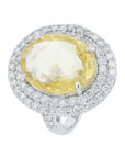 PT950 10.26 CT No Heat Sri Lanka Yellow Sapphire Cocktail Ring