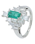 PT900 .85 CT F1 Colombian Emerald Center Ring