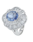 PT900 3.10 CT No Heat Sri Lanka Sapphire Cocktail Ring