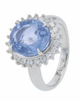 PT900 4.79 CT No Heat Sri Lanka Sapphire Halo Ring