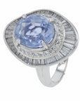 PT900 4.87 CT No Heat Sri Lanka Sapphire Cocktail Ring