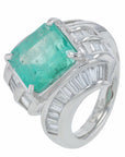 PT900 4.25 CT Colombian Emerald Ring