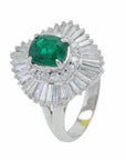 PT900 1.33 CT Emerald Ballerina Ring