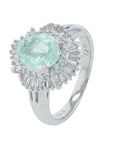 PT900 1.21 CT Paraiba Center Ring