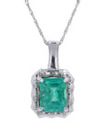 Platinum Colombian Emerald Pendant